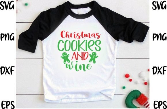 Christmas Cookies and Wine Svg Design for Graphics and T-Shirt Designs