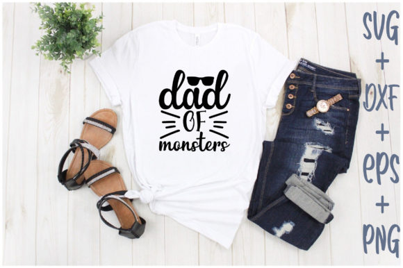 Dad of Monsters: A Bold T-Shirt Design Graphics Asset