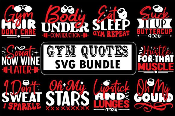 Gym Quotes Svg Design Bundle for T-Shirt Graphics