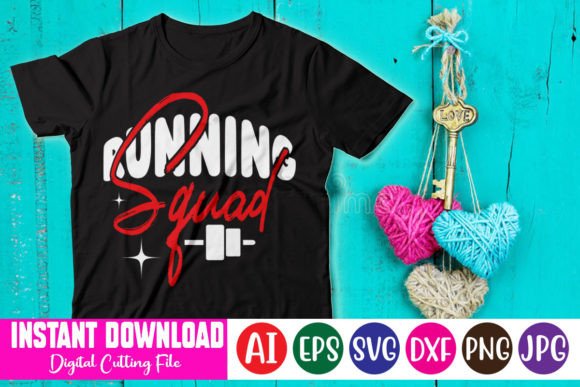Running Squad: A Versatile Graphics Asset for T-Shirt Designs
